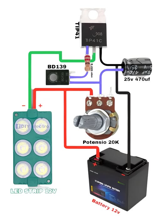 Mạch nháy đèn Led với hai bộ chuyển có thể điều chỉnh -Led Flashing Circuit With Two Adjustable Transistors