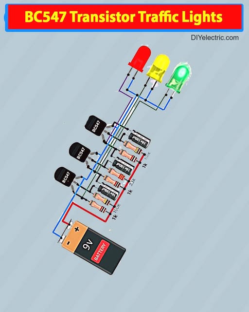 BC547 Transistor traffic Lights