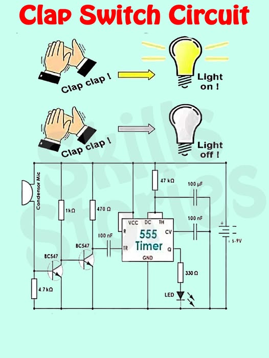 Clap Switch Circuit -Mạch công tắc vỗ tay