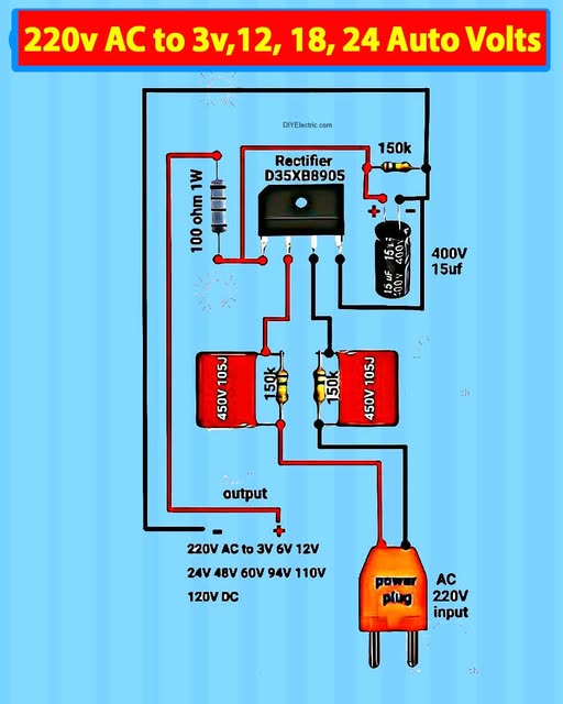 220v AC to 3v 12 18 24 auto volts