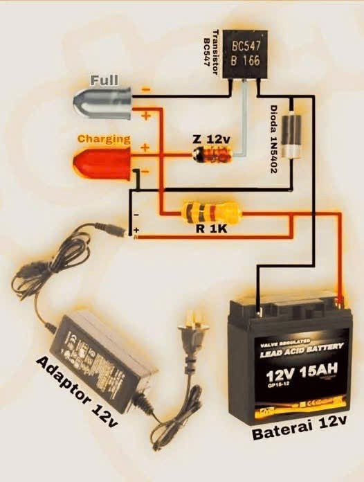 Mạch chỉ báo sạc pin chì 12V đơn giản