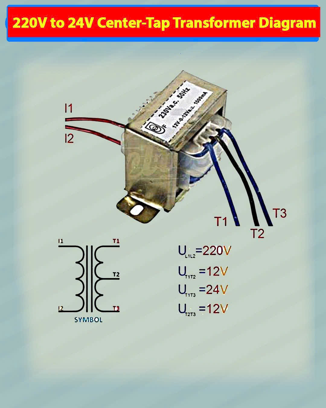 220v to 24v Center Tap Transformer