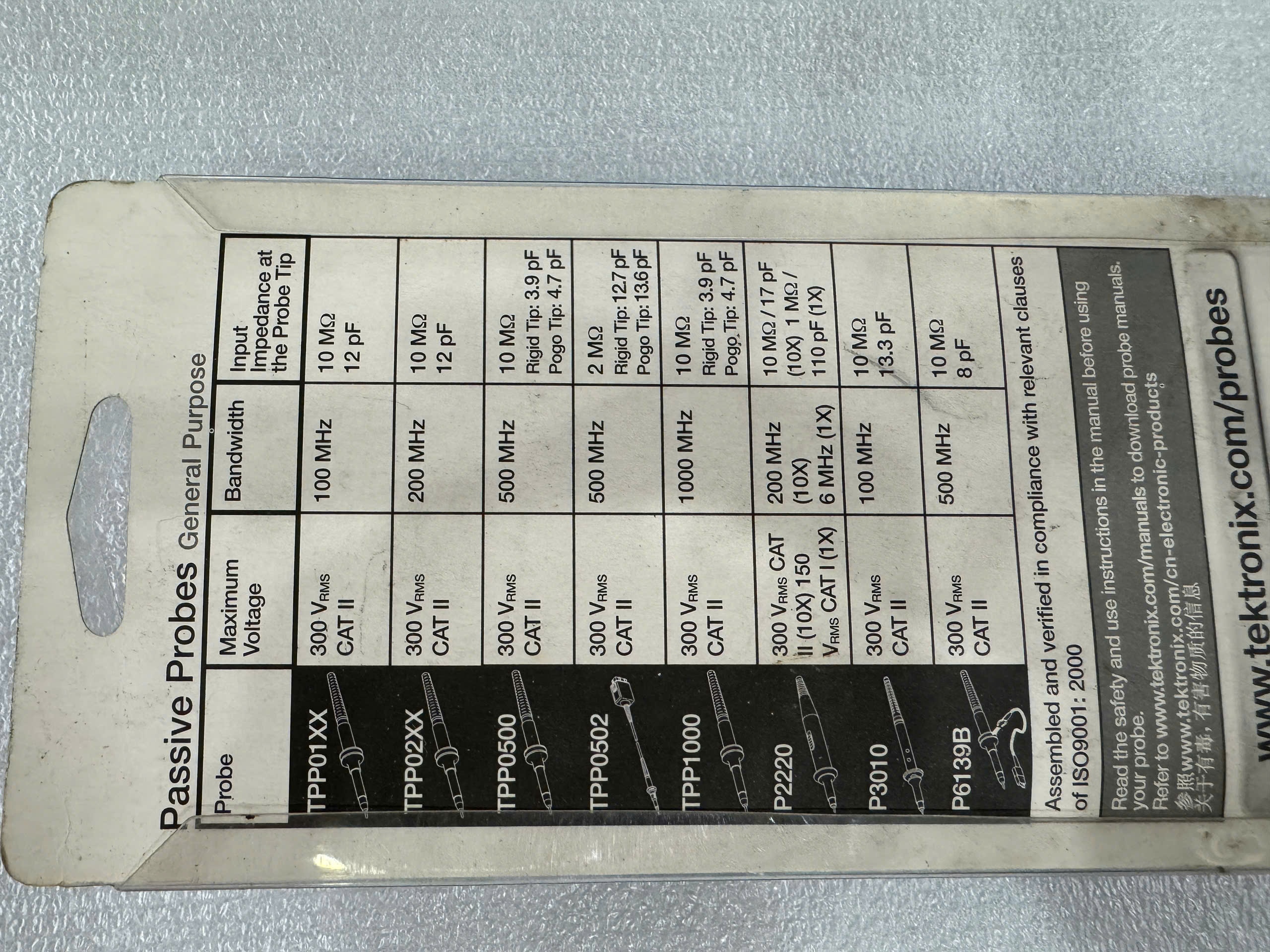 Que đo máy hiện sóng Tektronix TPP0201 (200MHz/1.3m) Hàng chính Hãng mới tinh
