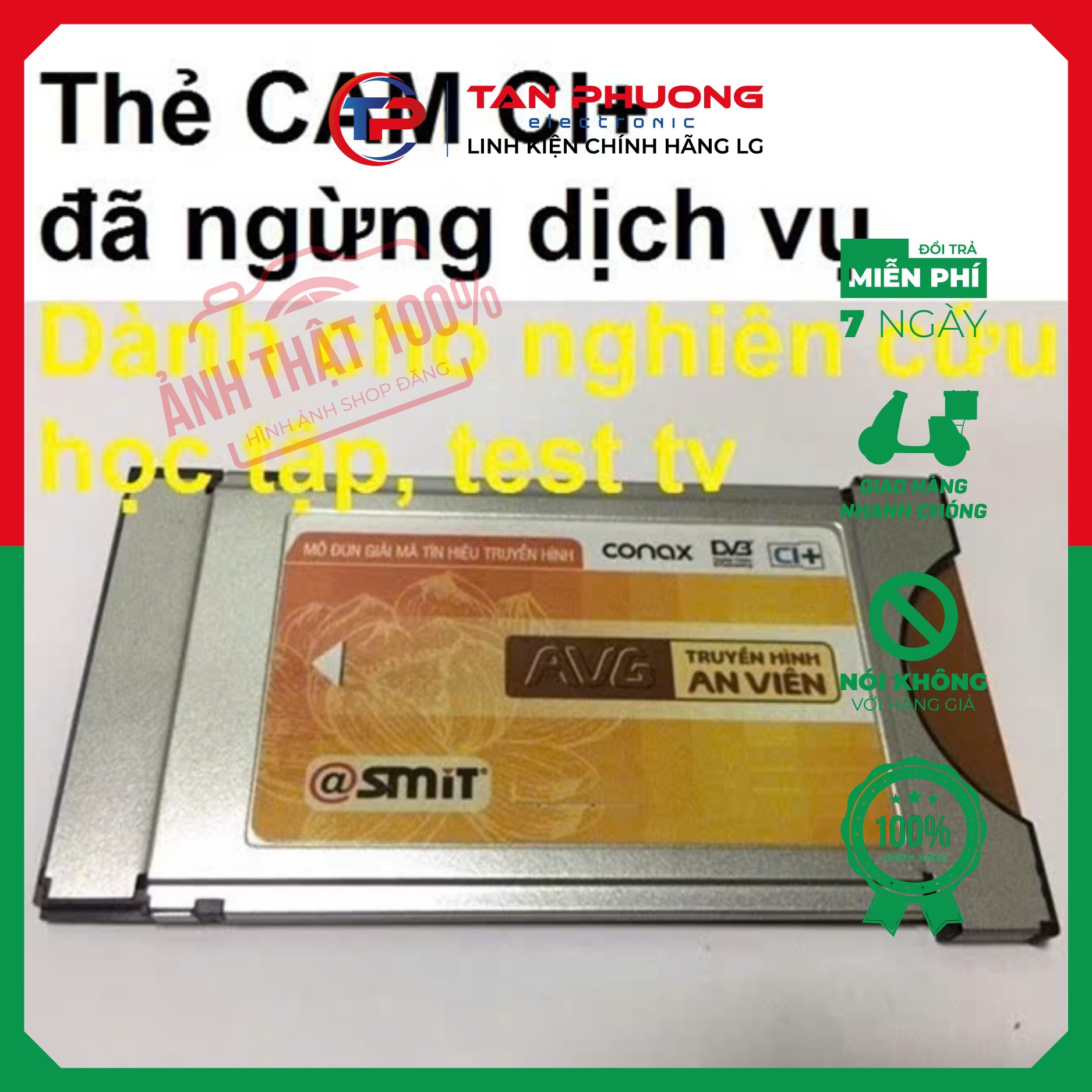 Thẻ CAM (AVG) hỗ trợ khe CI+ conax Mới Tinh phục vụ nhu cầu nghiên cứu học tập, test sản phẩm cho đơn vị sản xuất tv
