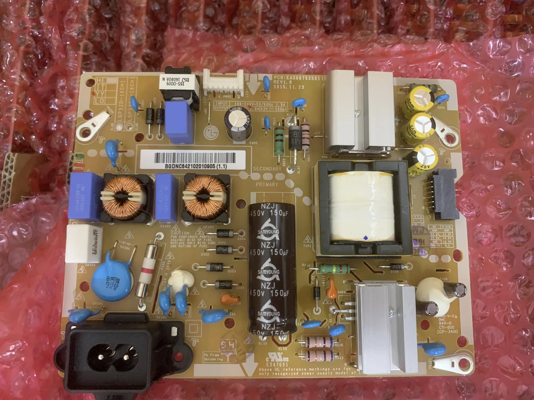Bo mạch Nguồn Tivi LG Power Supply Board EAX66752501 LGP32D1-16CH1 32LM5700 32LM6300 32LT340C 32LU340C 32LM570 Hang mới tinh nguyên Hộp