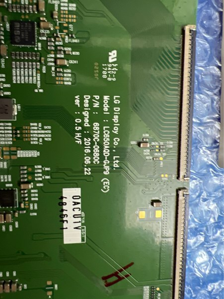 tcon tivi LG OLED65E6P 65B6 65C6 Tcon board LG Display Co., Ltd. Model : LC650AQD-GJP9 (EC) P/N: 6870C-0680C Designed: 2016.06.22 ver: 0.5 H/F
