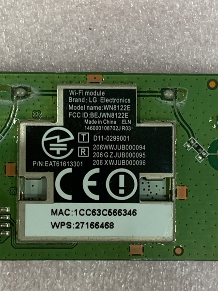 Bo mạch WIFI tivi LG  MÃ EAT61613301 MODEL 84LM9600 43/49/55UF640/680 42/47/55LM6200 hàng tháo máy còn hoạt động TỐT