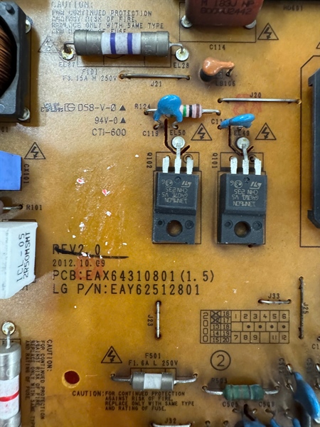 Bo mạch Nguồn Tivi LG model Part EAX64310801 LGP55H-12LPB EAY62512801 Power Board for LG 55LM6200 Power Board TV Accessories Backlight Hàng Tháo máy còn Hoạt động tốt