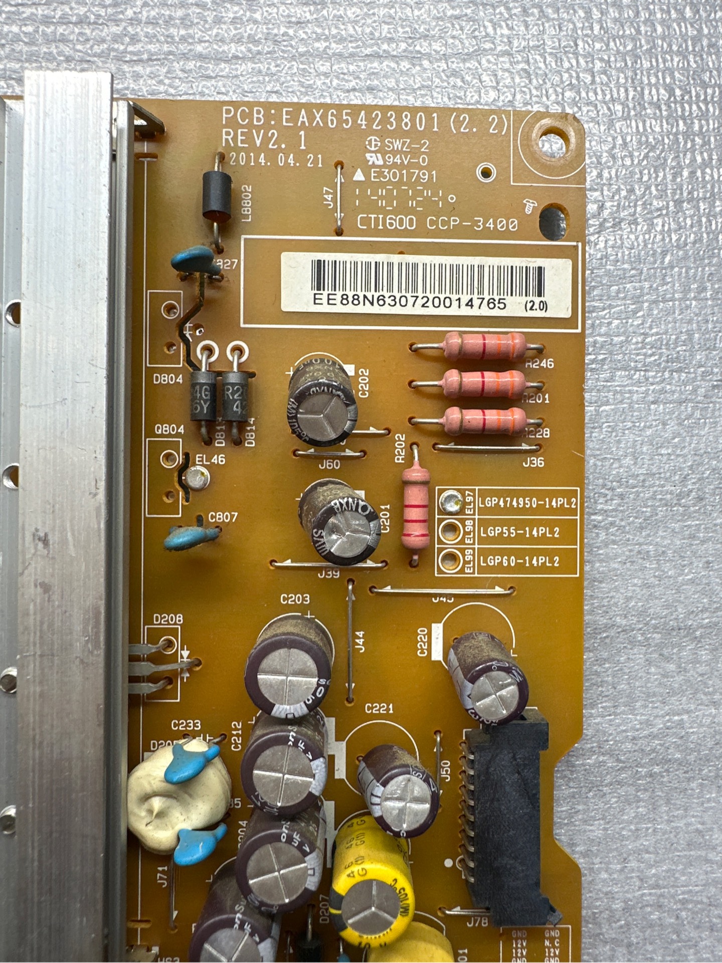 Bo mạch Nguồn Tivi LG Model 474959LB551-LB561-LB582 LB650-LB631