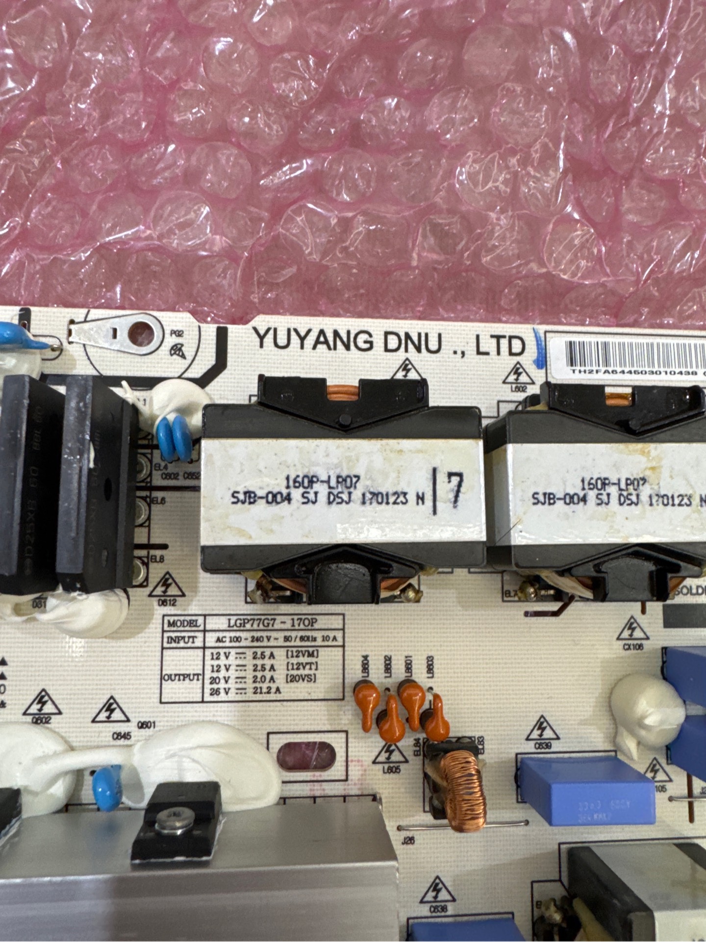 Bo mạch nguồn Tv LG 77G7 MODEL: LGP77G7 - 170P [ MASTER B/D ]
LG P/N : EAY64450301