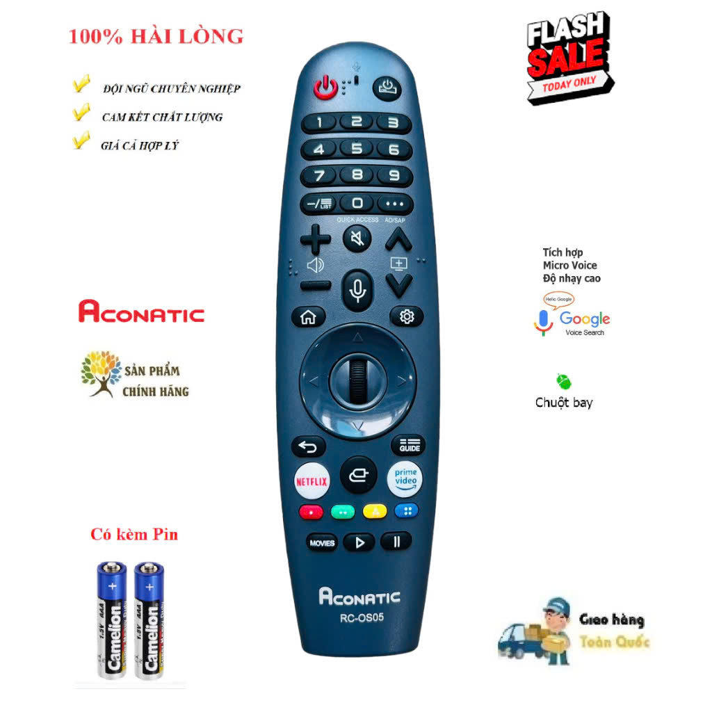 Điều khiển Tivi Aconatic hàng cao cấp Dùng hệ điều hành webos LG  Mã MR20GA RC –OS05 Hàng Đã qua sử dụng Hoạt động Tốt