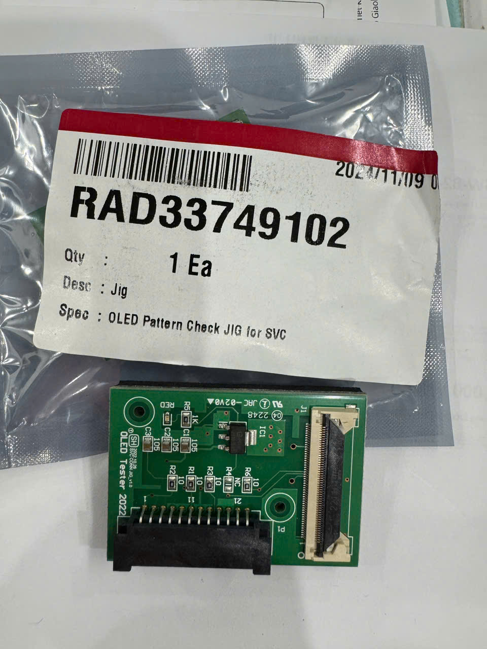 LG TV OLED Pattern Jig for test  - Jic kiểm tra màn hình LG TV oled Mã Linh Kiện - Par Name RAD33749102