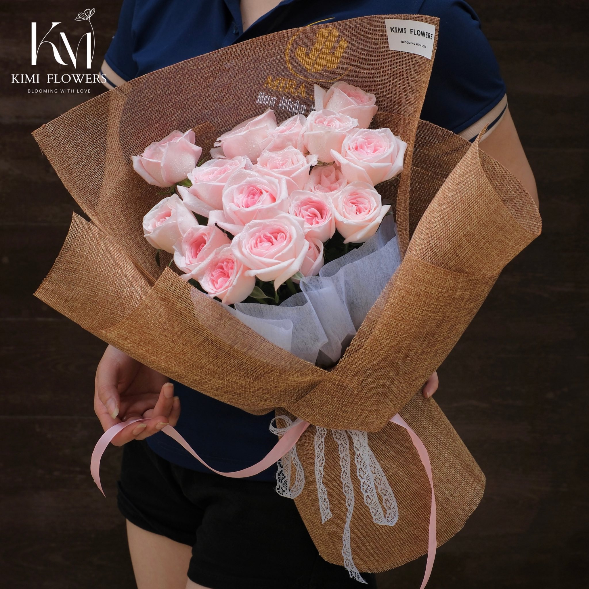 Bó Hoa Tone Hồng Tặng Người Yêu - Bó Hoa Cúc Mẫu Đơn Garden Style - 胡志明市花束配送