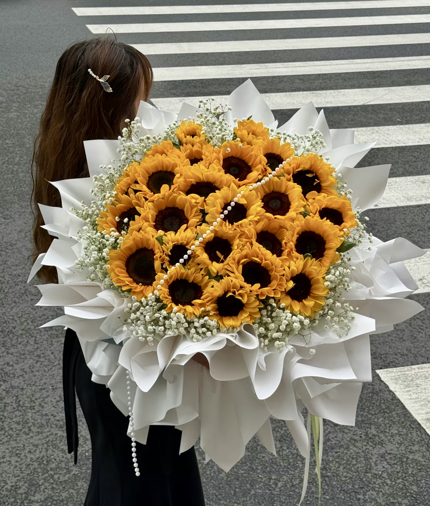 Bó hoa hướng dương, bó hoa tốt nghiệp, Bó Hoa Tone Hồng Tặng Người Yêu - Bó Hoa Tươi Garden Style - 胡志明市花束配送 KIMI FLOWERS