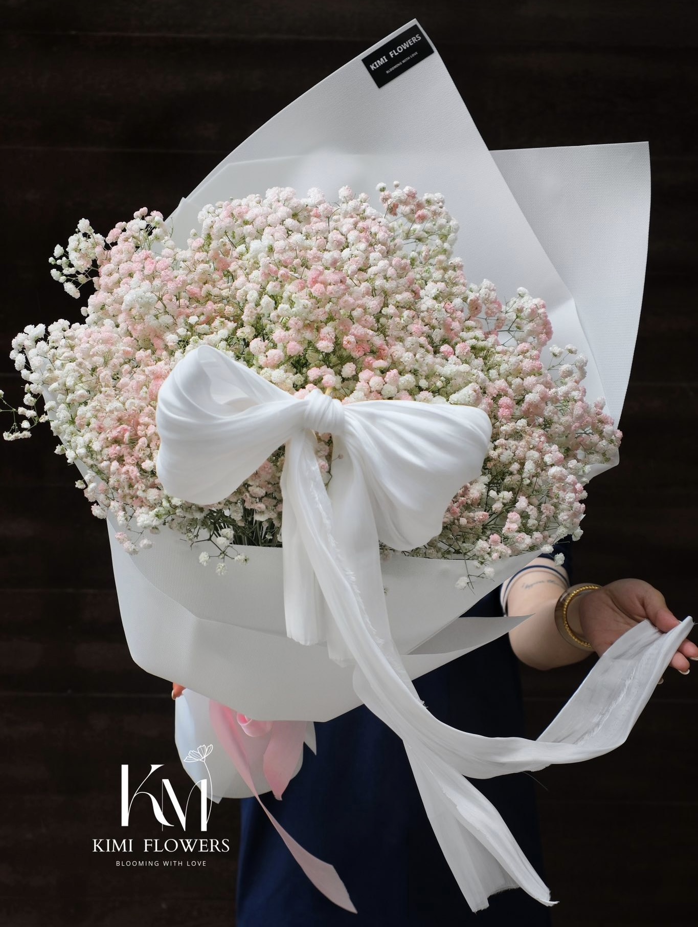 Bó Hoa Baby Tone Hồng Tặng Người Yêu - Bó Hoa Tươi Garden Style - 胡志明市花束配送 KIMI FLOWERS