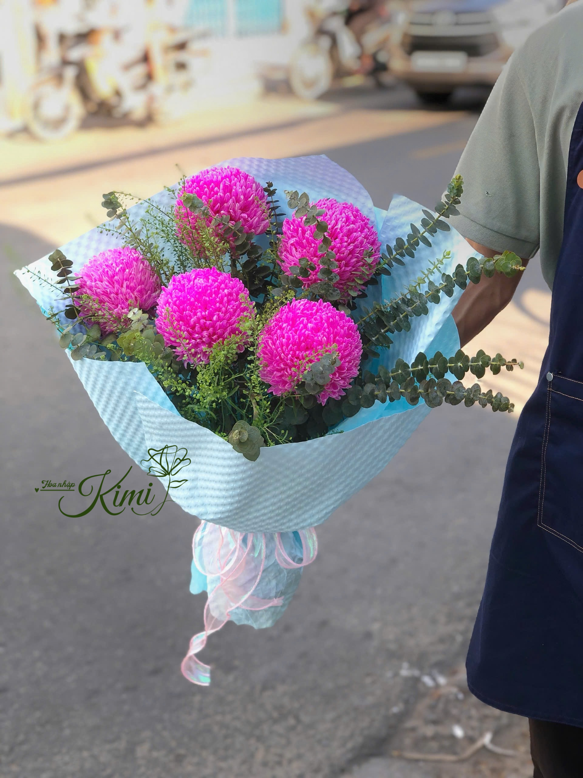 Bó hoa cúc mẫu đơn nhập khẩu. Cúc Mẫu Đơn Malaysia siêu bền