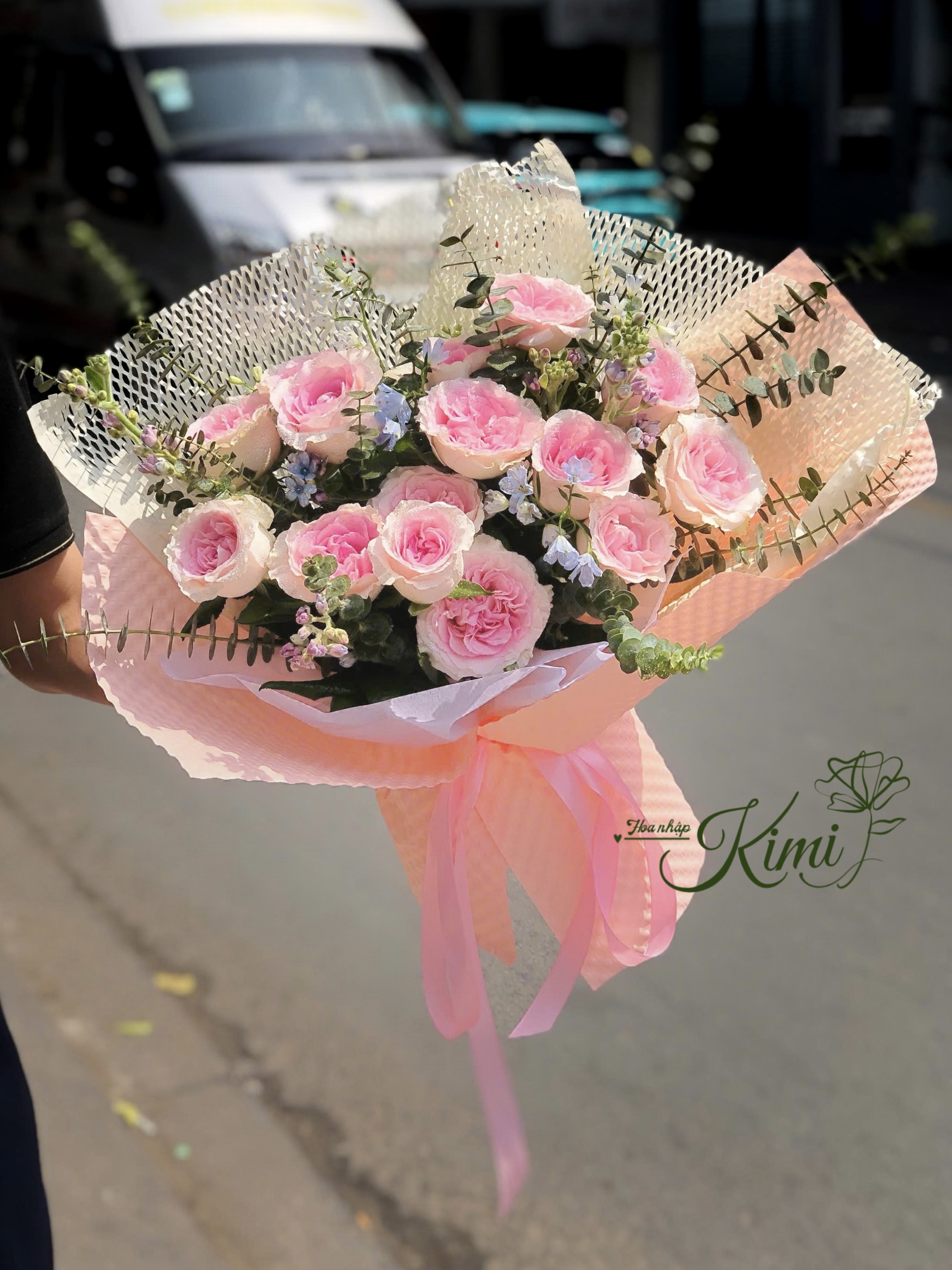 Bó Hoa Tông Hồng Pastel Người Yêu