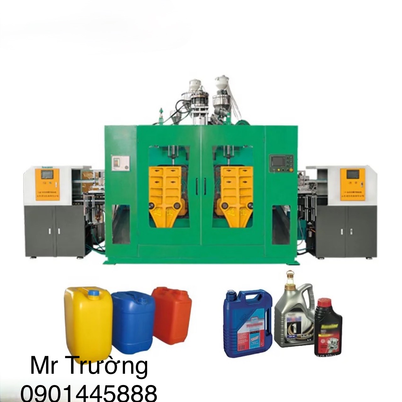 Máy thổi can dầu nhớt Hdpe 5L 2 kìm