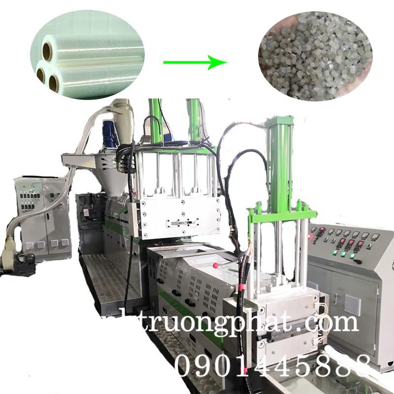 Máy tái chế hạt nhựa PP PE PS ABS hai cấp sản lượng cao