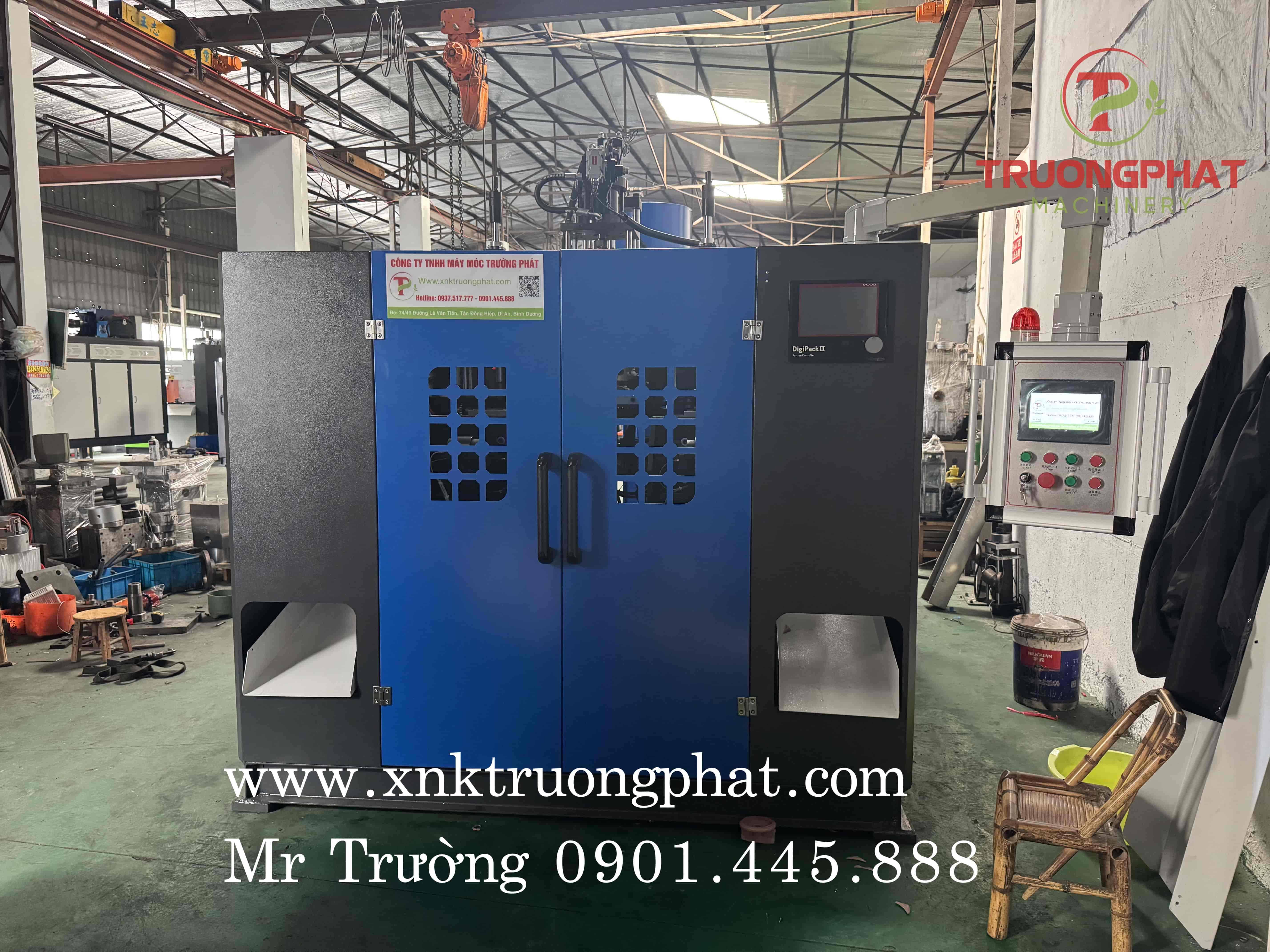 Máy thổi nhựa HDPE 5L full thuỷ lực Parison moog 100 điểm