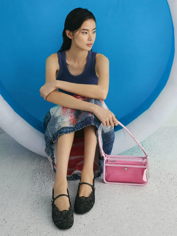 Norah See-Through Mesh Shoulder Bag