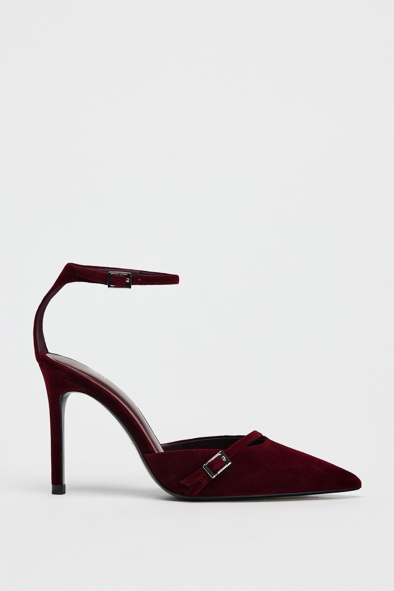FAUX VELVET STILETTO HEELS