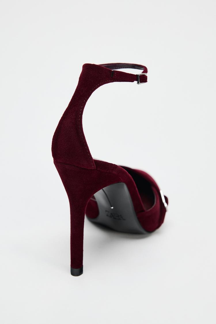 FAUX VELVET STILETTO HEELS