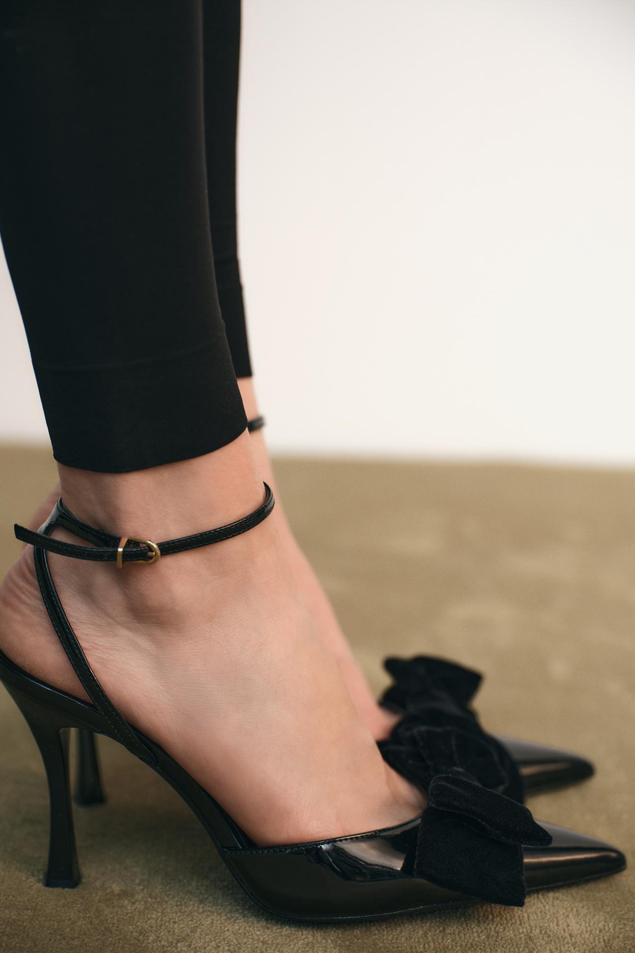 VELVET BOW STILETTO HEELS