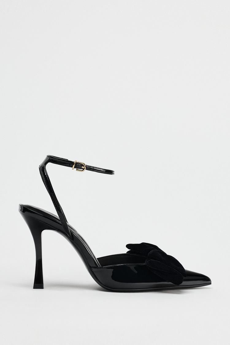 VELVET BOW STILETTO HEELS