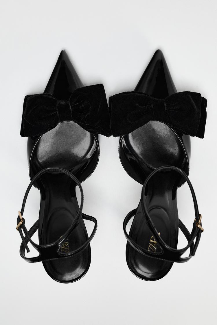 VELVET BOW STILETTO HEELS