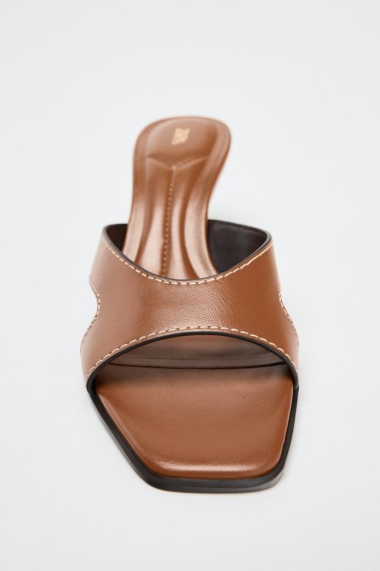 HIGH-HEEL SANDALS WITH TOPSTITCHING