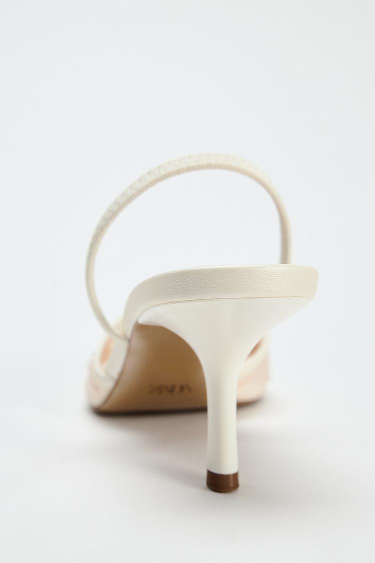 EMBROIDERED MESH SLINGBACKS