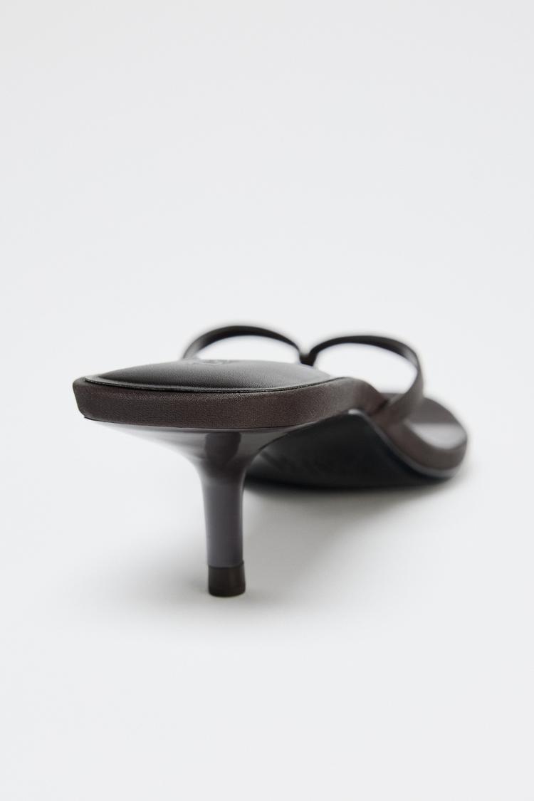 SATIN KITTEN HEEL SANDALS