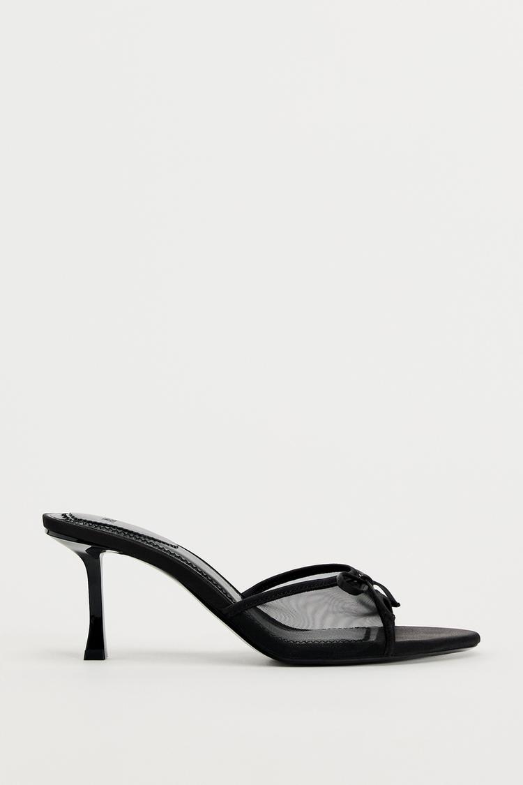SATIN-EFFECT POLKA DOT SANDALS