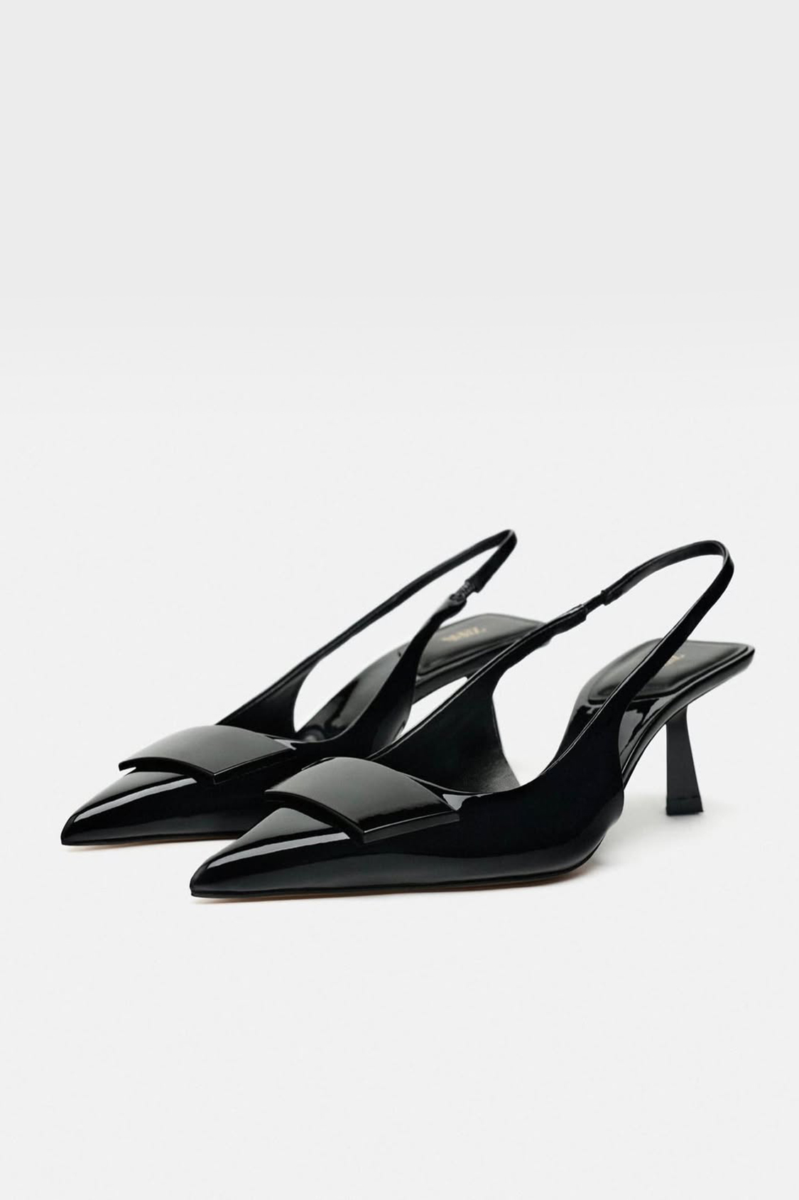 High-Heel Slingback Court Shoes With Embellished Detail