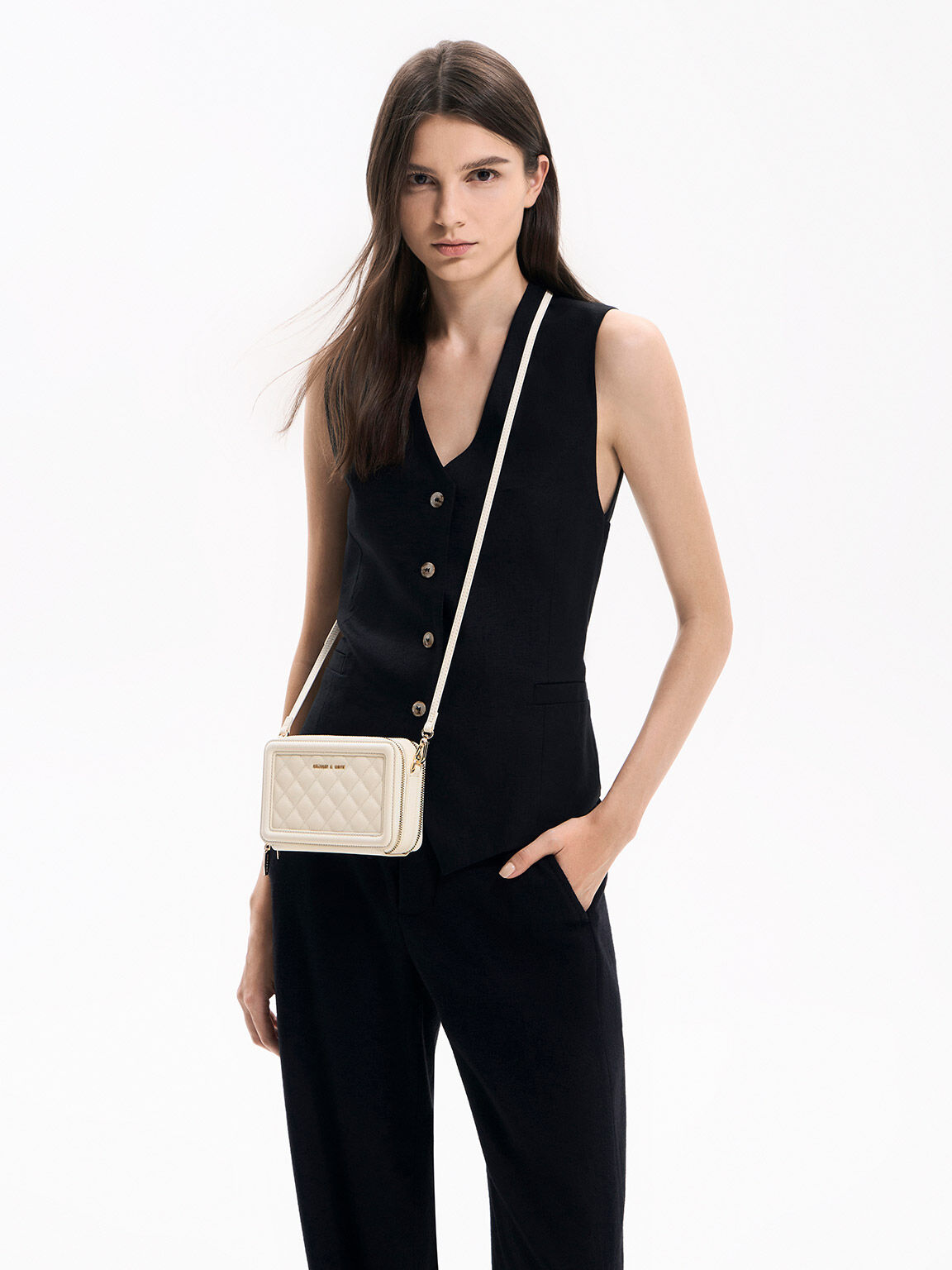 Quilted Boxy Long Wallet