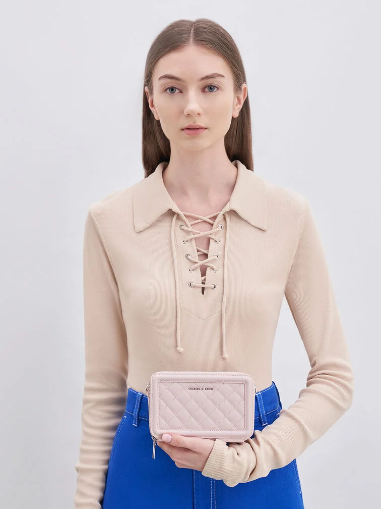 Quilted Boxy Long Wallet