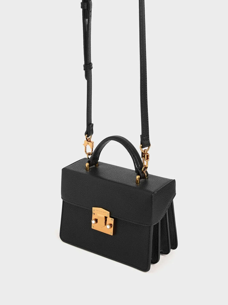 Allie Push-Lock Top Handle Bag