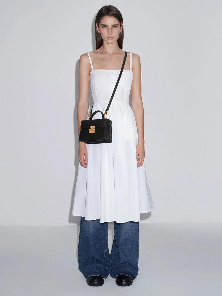 Allie Push-Lock Top Handle Bag