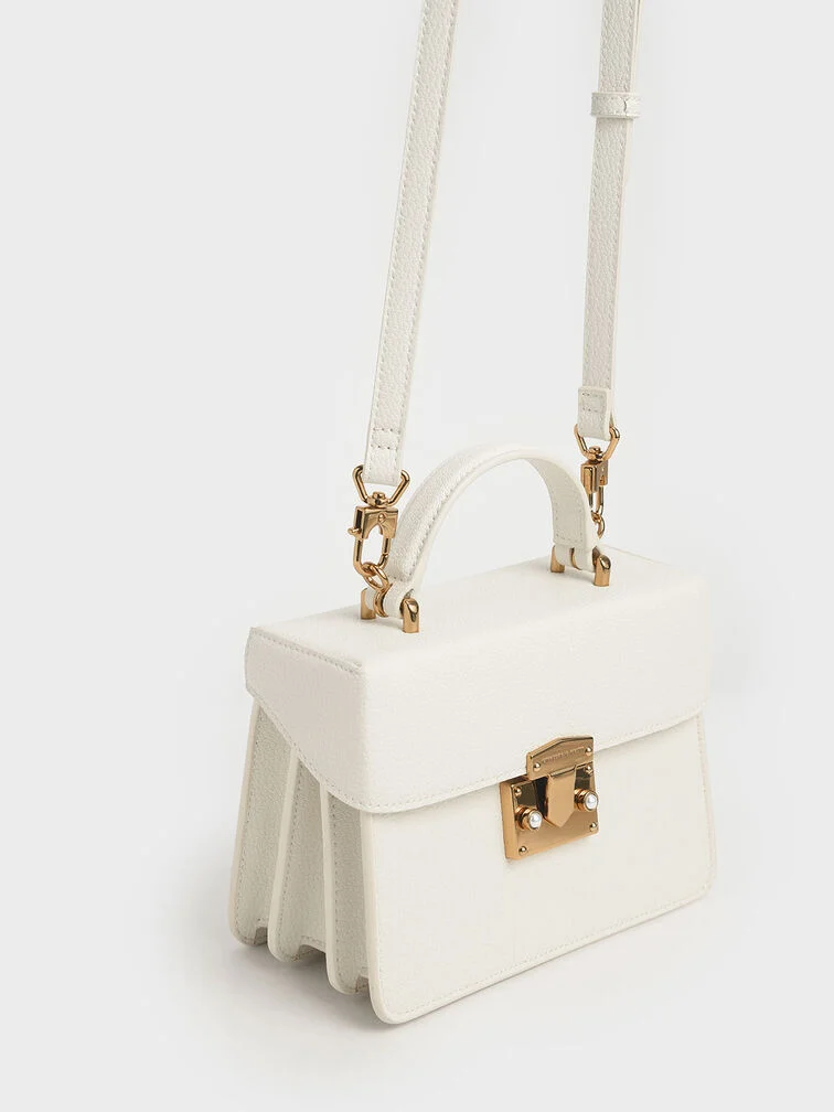 Allie Push-Lock Top Handle Bag