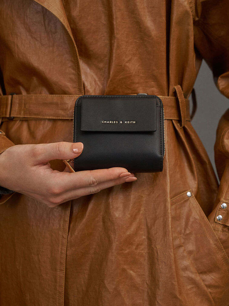 Front Flap Zip-around Mini Wallet