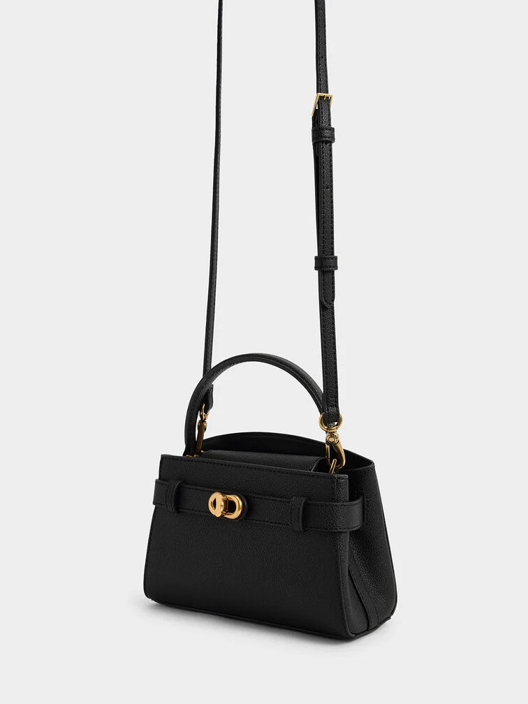 Aubrielle Metallic Buckle HandBag