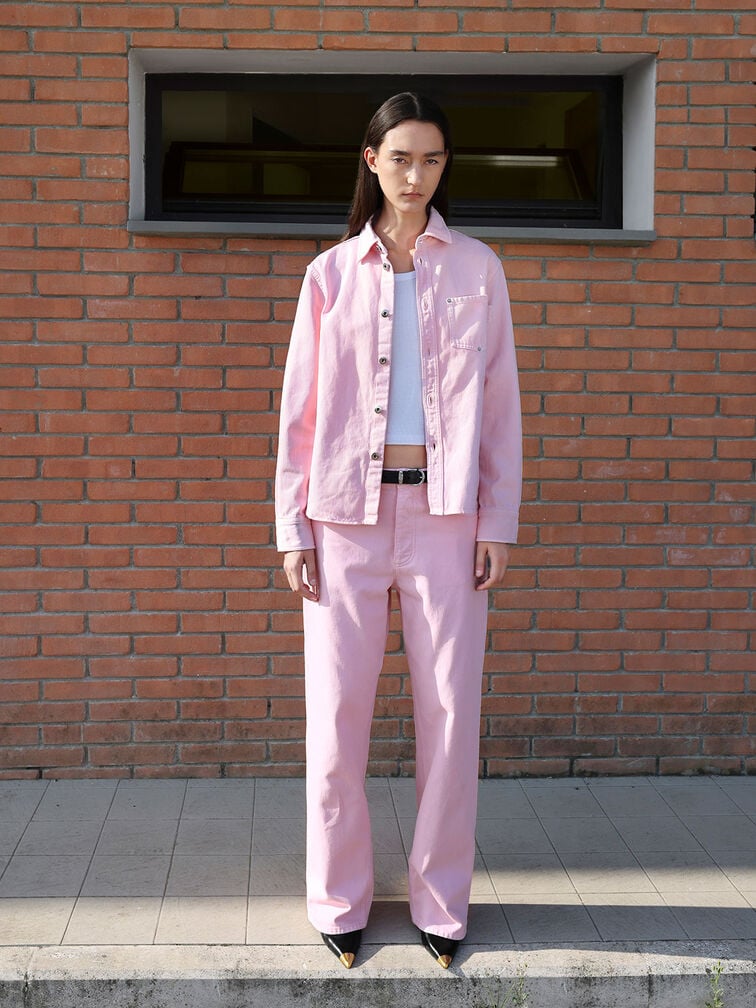 Metallic Cap Pointed-Toe Slingback Pumps