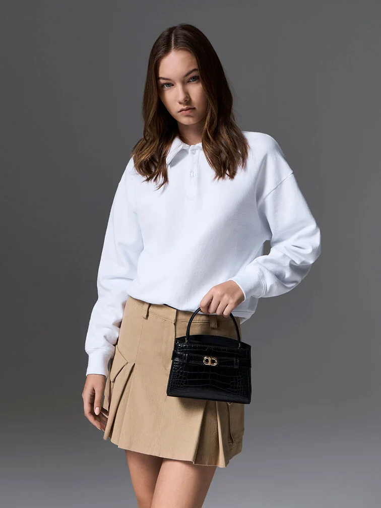 Aubrielle Croc-Effect Top Handle Bag
