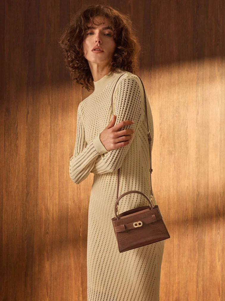 Aubrielle Croc-Effect Top Handle Bag