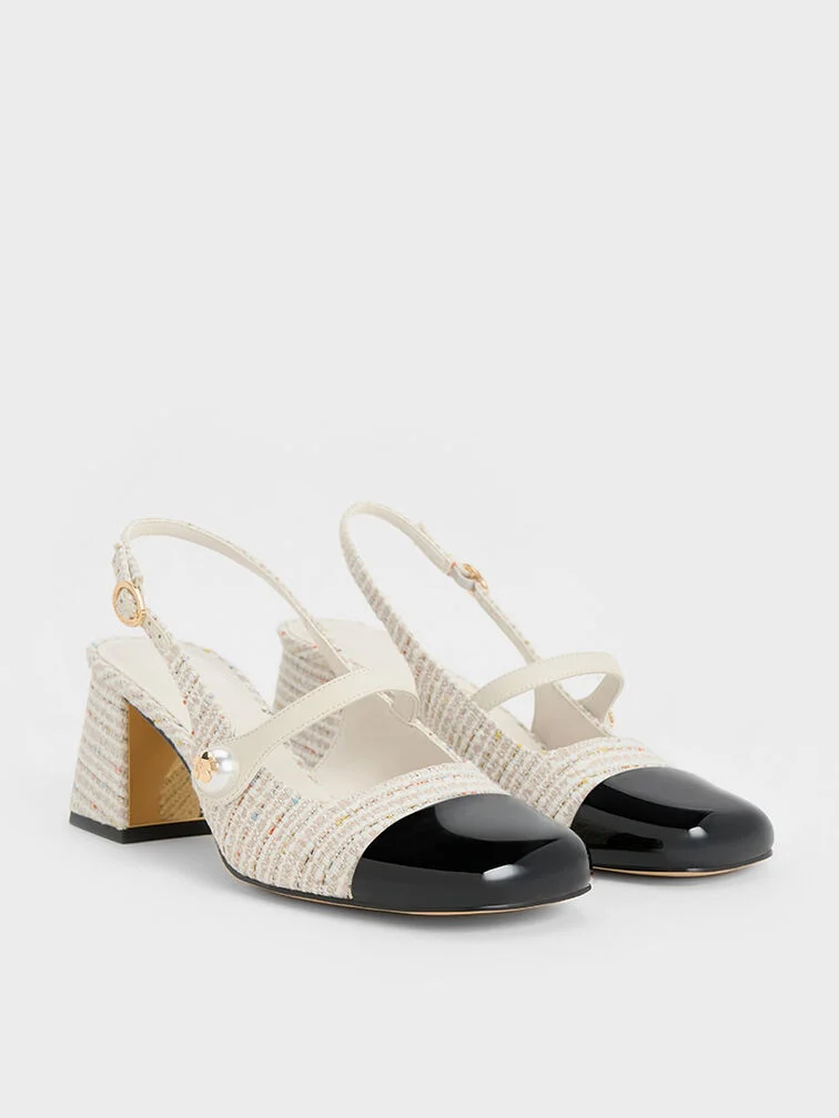 Aeryn Pearl-Embellished Slingback Pumps