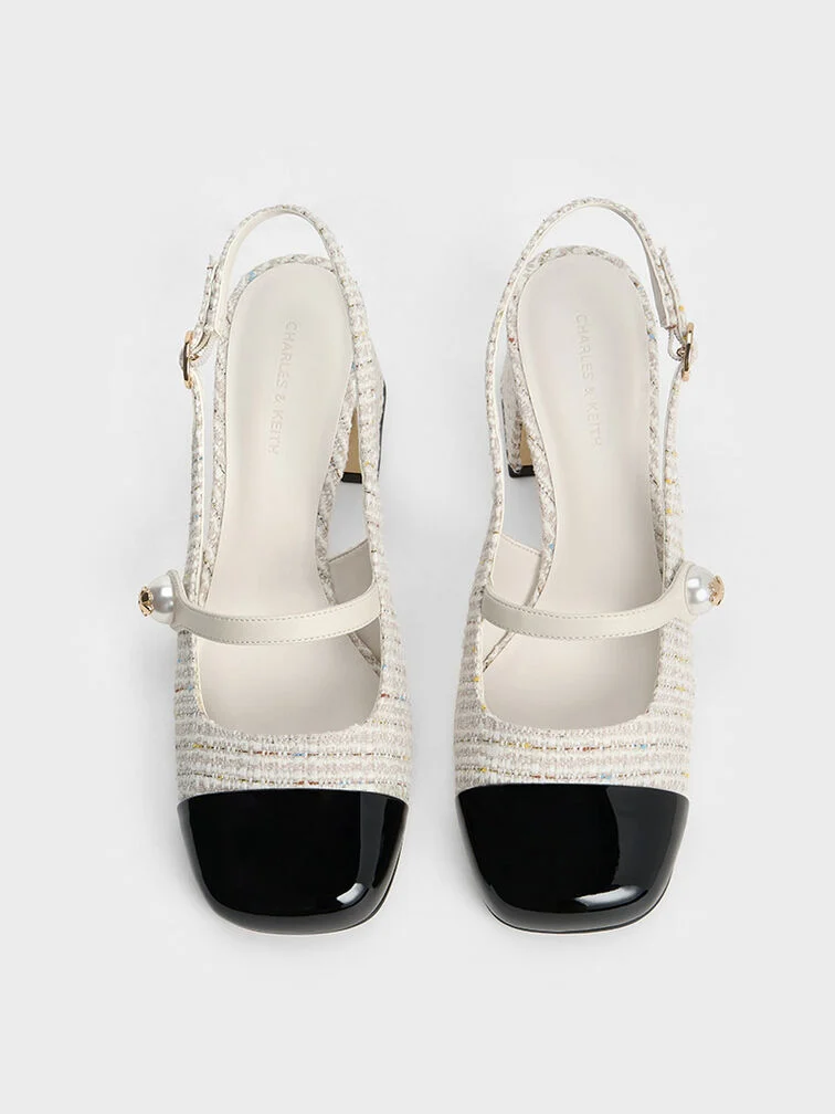 Aeryn Pearl-Embellished Slingback Pumps