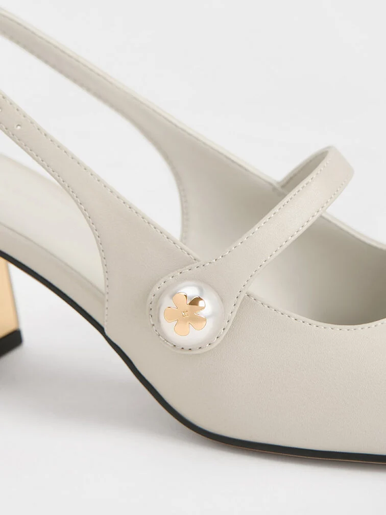 Aeryn Pearl-Embellished Slingback Pumps