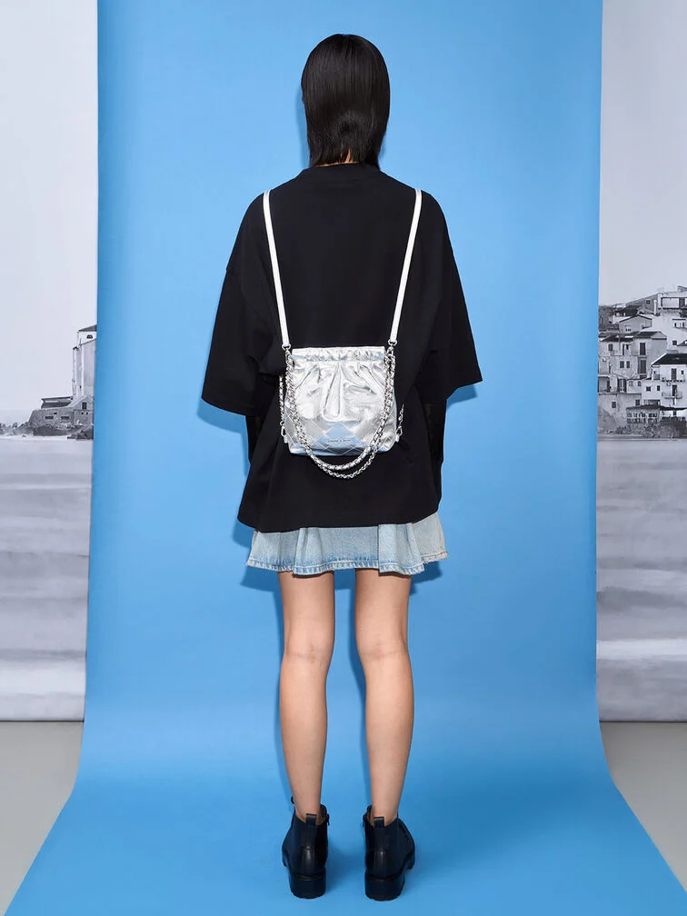 Duo Chain-Handle Two-Way Backpack