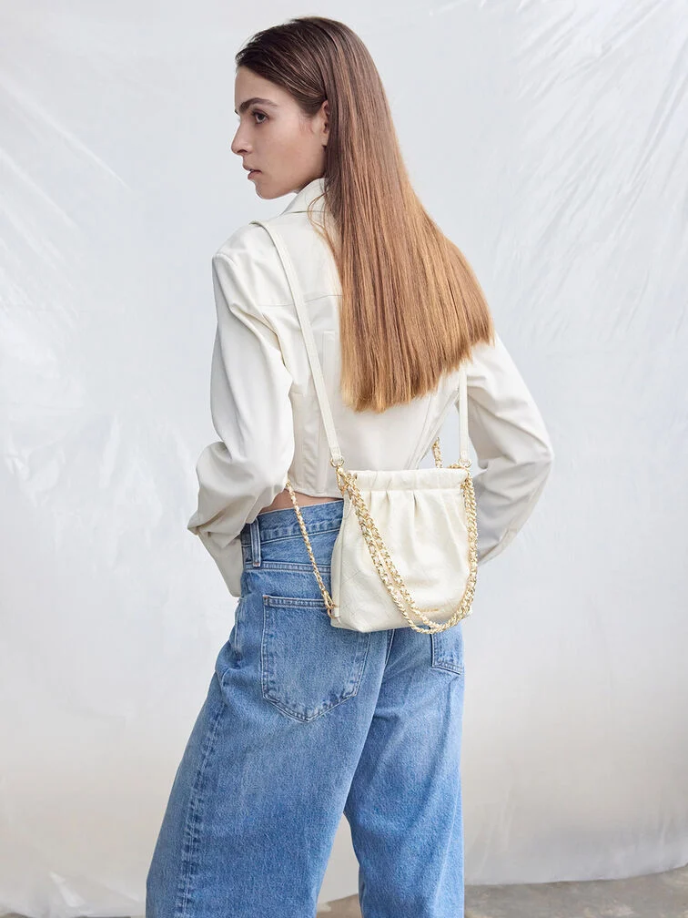 Duo Chain-Handle Two-Way Backpack